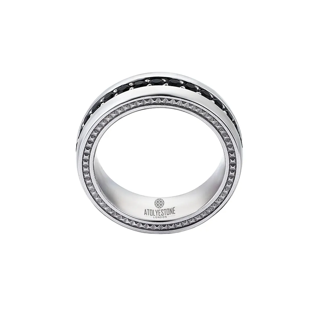 Pave Band Ring - Solid Silver
